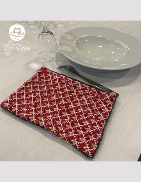 Essuie-tout lavable made in France et réutilisable paon vert