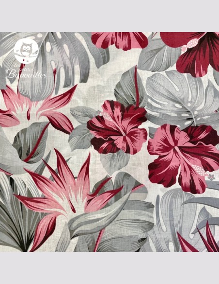 Essuie-tout lavable made in France et réutilisable hibiscus