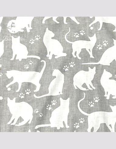 Essuie-tout lavable made in France et réutilisable chat gris