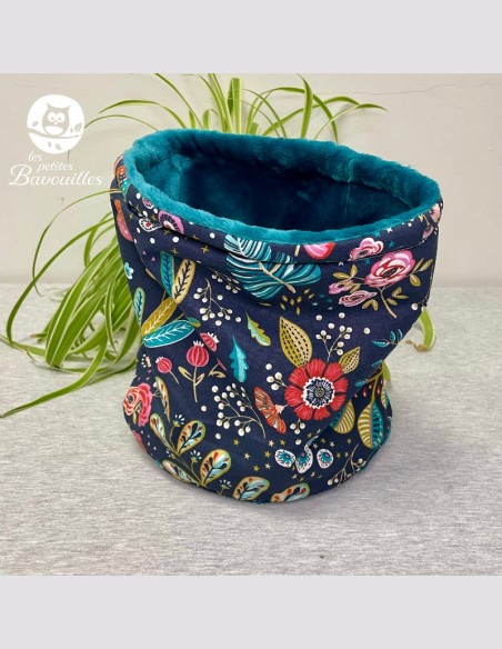 Snood grand enfant nuit fleurie