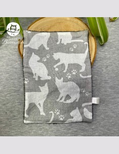 Essuie-tout lavable chat gris