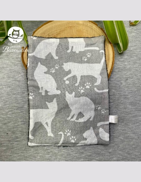 Essuie-tout lavable chat gris