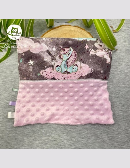 Doudou plat licorne grise
