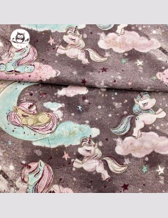 Doudou plat licorne grise 2