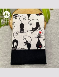 Protège carnet de santé black cat noir