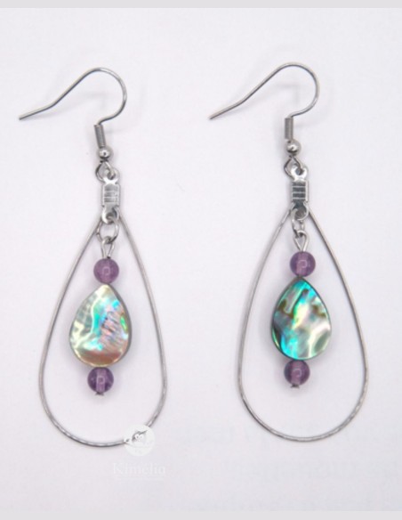 Boucles d'oreilles d'abalone