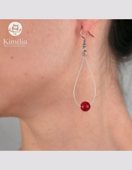 Boucle d'oreille médium pierre naturelle