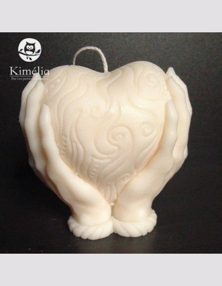 Bougie Coeur sur la main