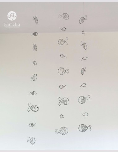 Guirlande de poisson avec pierre naturelle