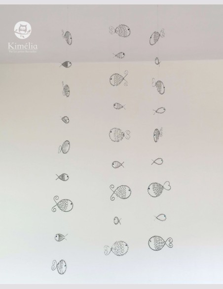 Guirlande de poisson avec pierre naturelle