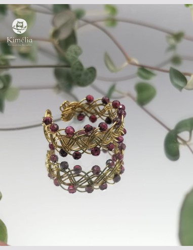 Bague elfique mini pierre naturelle