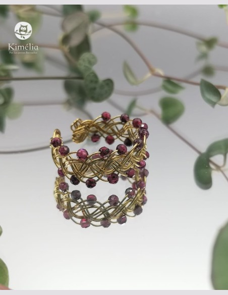 Bague elfique mini pierre naturelle