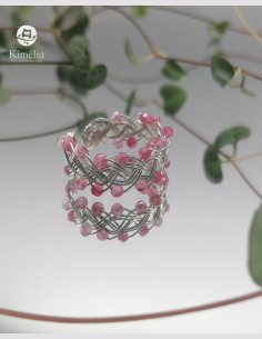 Bague elfique mini pierre naturelle