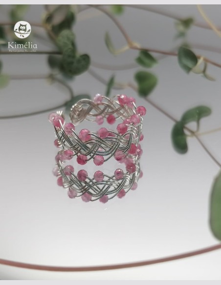 Bague elfique mini pierre naturelle