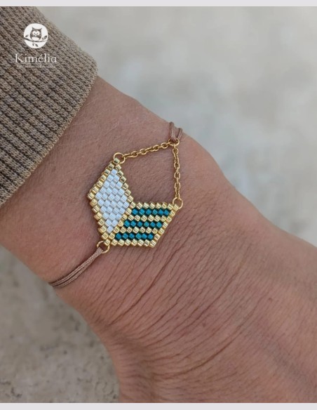 Bracelet cordon géométrique