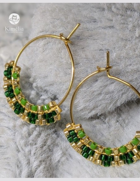 Boucles d'oreilles créoles tissées