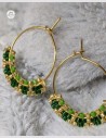 Boucles d'oreilles créoles tissées