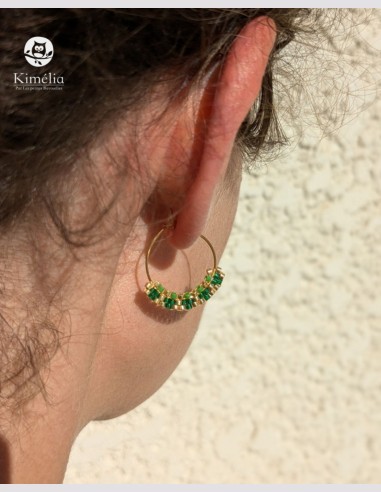 Boucles d'oreilles créoles tissées