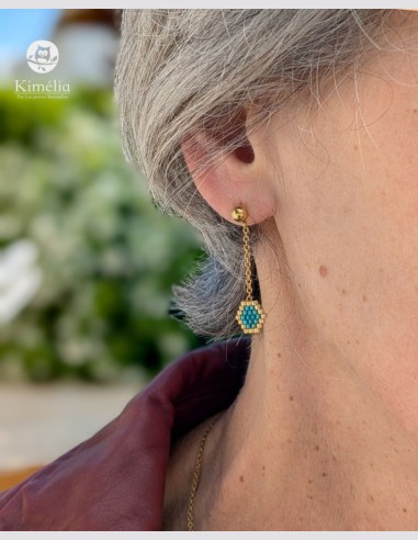Boucles d’oreilles pendantes hexagone