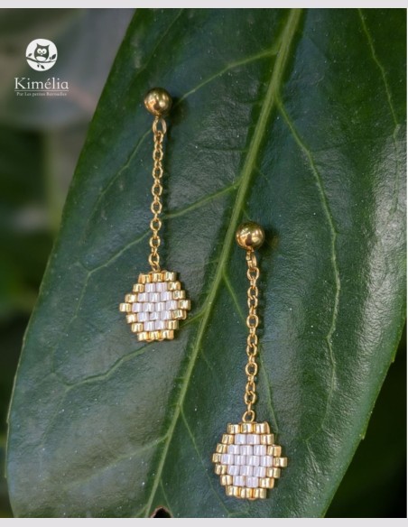 Boucles d’oreilles pendantes hexagone