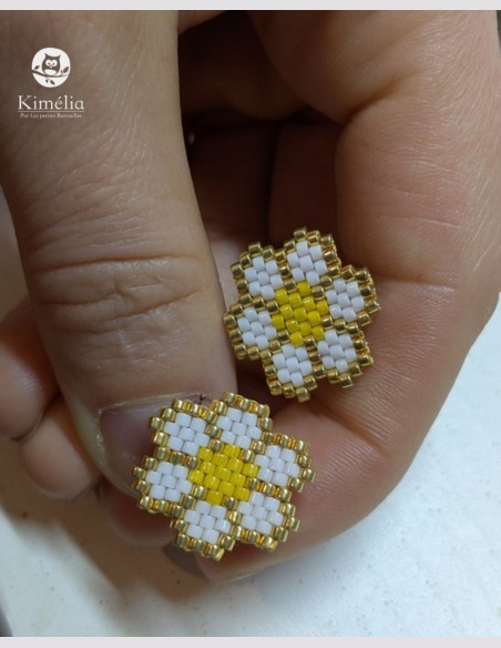 Boucles d'oreilles marguerite