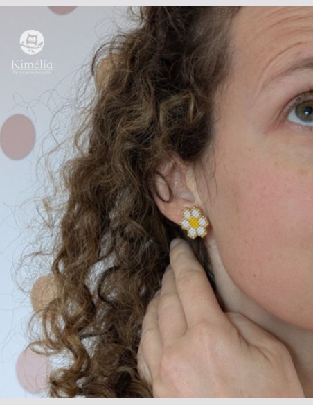 Boucles d'oreilles marguerite