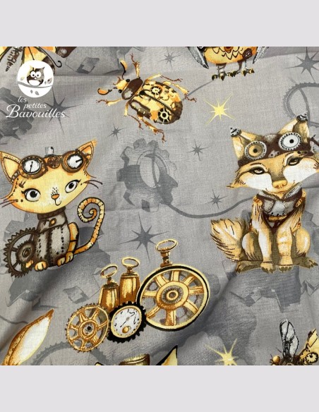 couverture bébé fait main chat steampunk