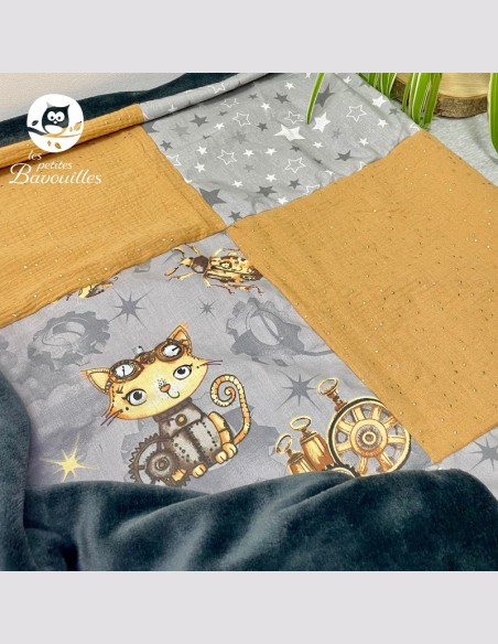 Couverture chat steampunk