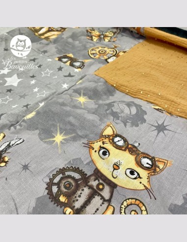 Couverture chat steampunk