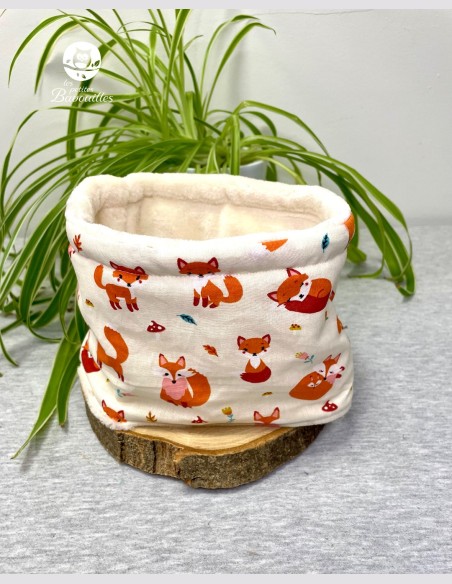 Snood bébé renard roux