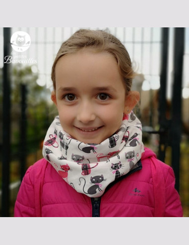 Snood grand enfant Chat gris