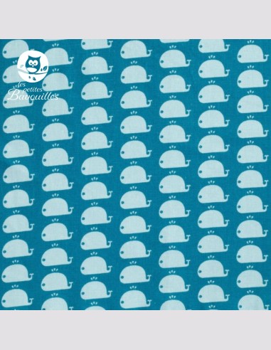 Tapis à langer nomade imperméable bébé fait main bleu baleine