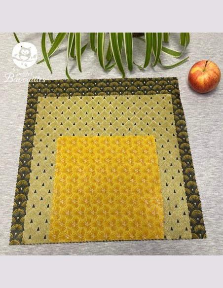 Lot de 3 Bee wrap jaune or alvéole