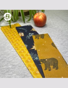 Lot de 3 Bee wrap alvéole sapin ours