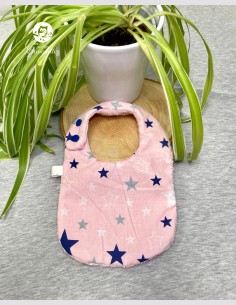 Bavoir naissance - 2ans grande étoile rose