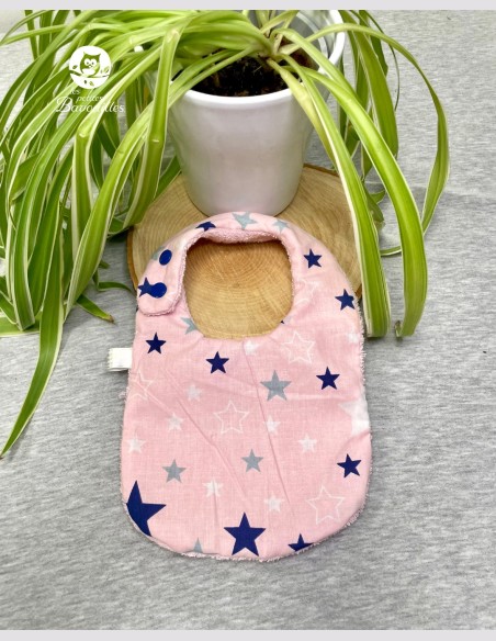 Bavoir naissance - 2ans grande étoile rose