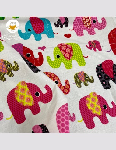 Bavoir Bandana étanche fait main éléphant multi