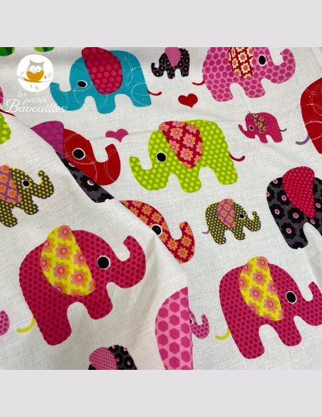 Bavoir Bandana étanche fait main éléphant multi