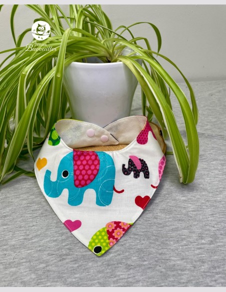 Bavoir bandana imperméable éléphant multi