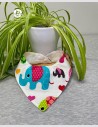 Bavoir bandana imperméable éléphant multi