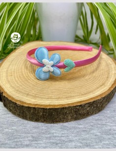 Serre tête fille papillon bleu