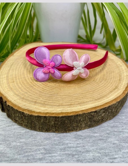 Serre tête fille papillon violet