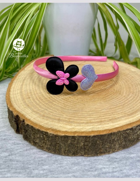 Serre tête fille papillon noir