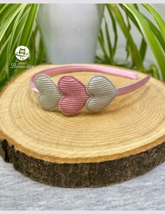 Serre tête fille coeur gris