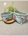 Panière en tissu licorne vert d'eau