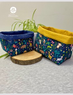 Panière en tissu animaux nuit
