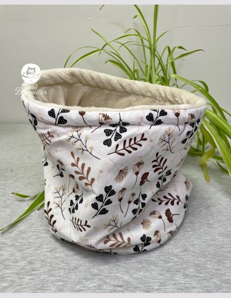 Snood ado adulte fleur brune