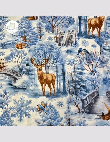 couverture bébé fait main loup bleu