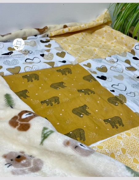 Couverture ours moutarde
