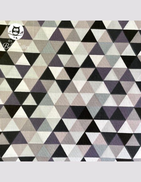 Tablier de cuisine ado et adulte fait main en France triangle gris